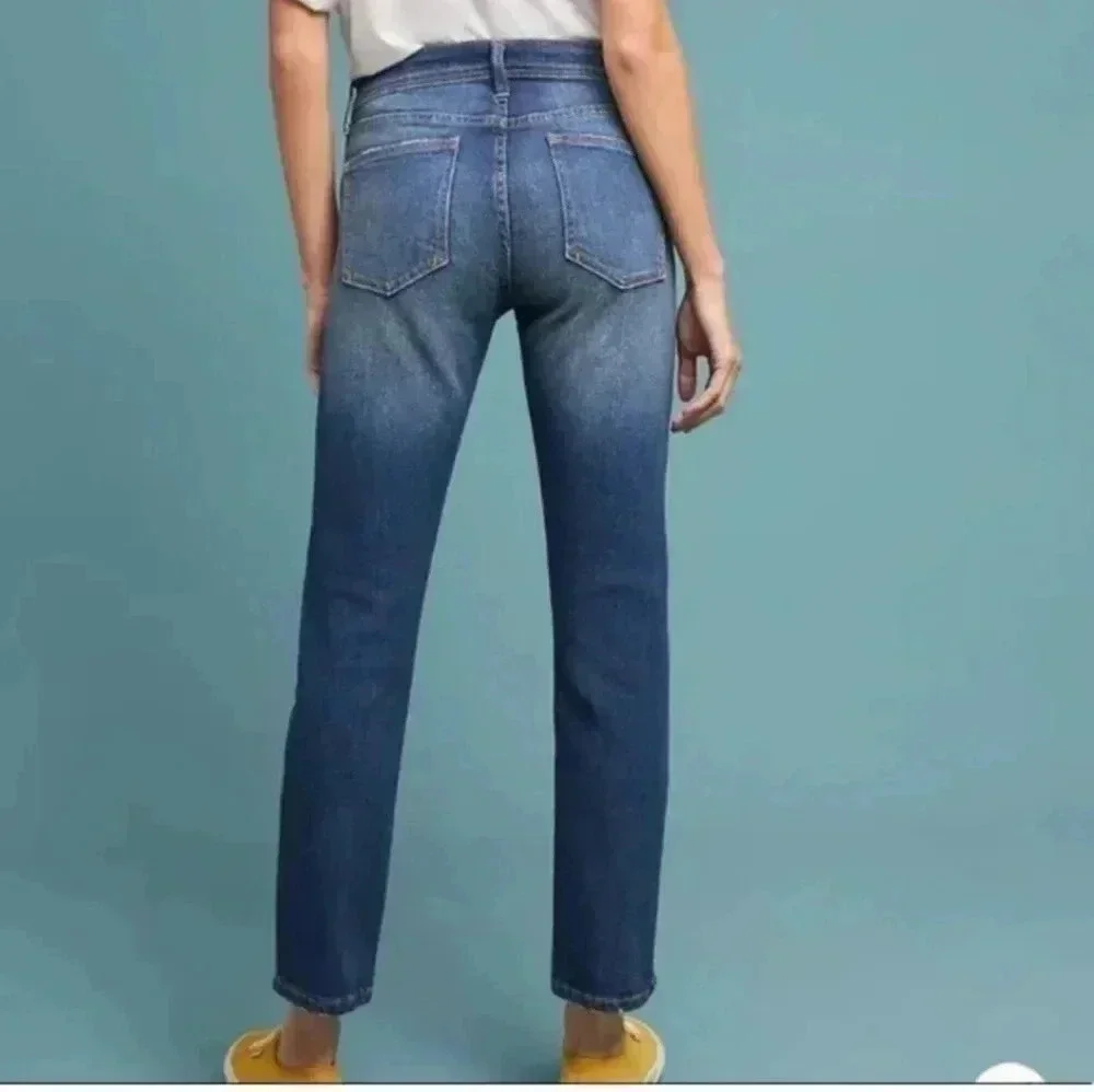 Pilcro and the Letterpress Anthropologie Relaxed Straight Red Stripes Jeans(26)